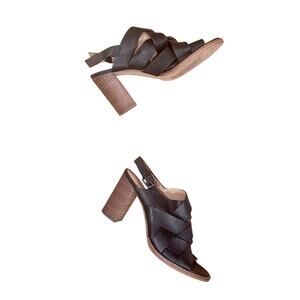 Madewell The Cindy Woven Leather Slingback Sandal Black Size 9